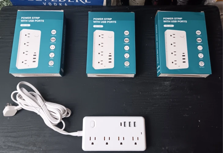 10ft EL-28 Power Strip W/USB Ports (EACH)