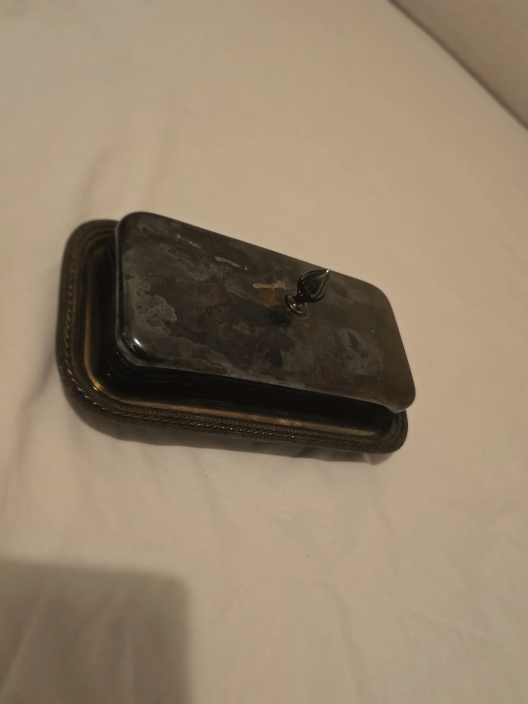 TRAVEL SALE! Silver Plated Butter Dish with Glass Insert - photo 2
