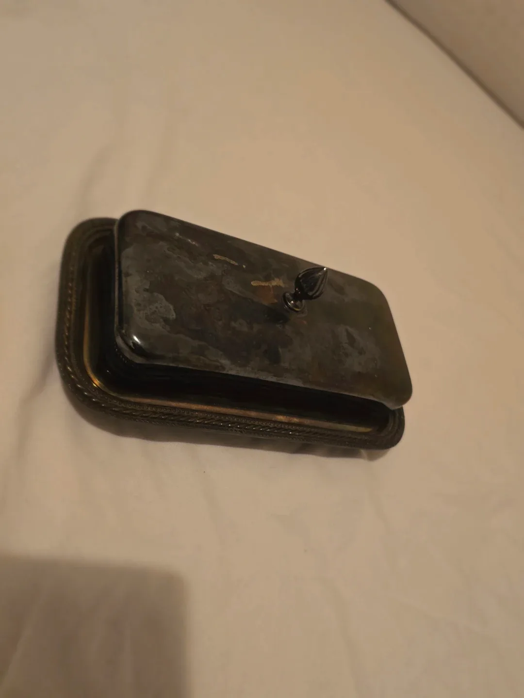 Vintage Silver Plated Butter Dish with Glass Insert image indicator(2)