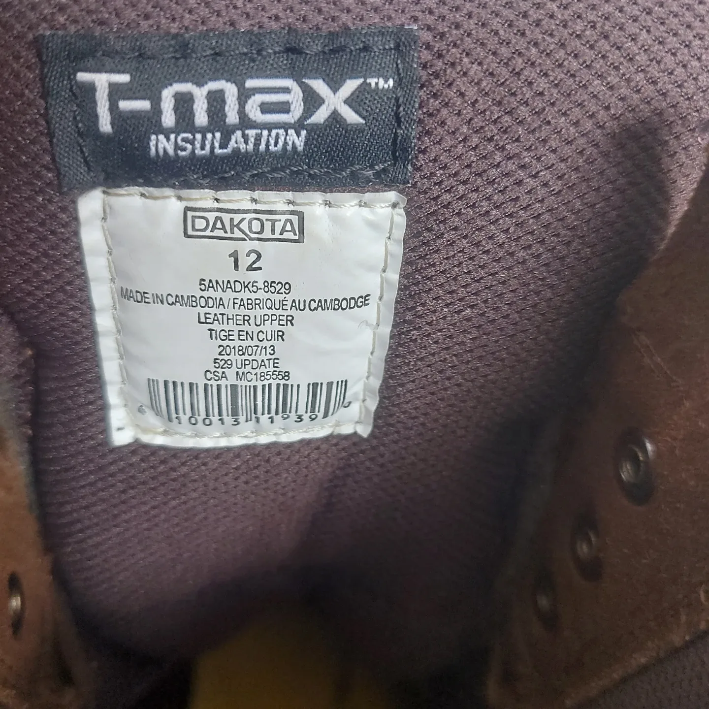 Like NEW - Dakota 529 T-Max Insulated Work Boots - Size 12 image indicator(9)