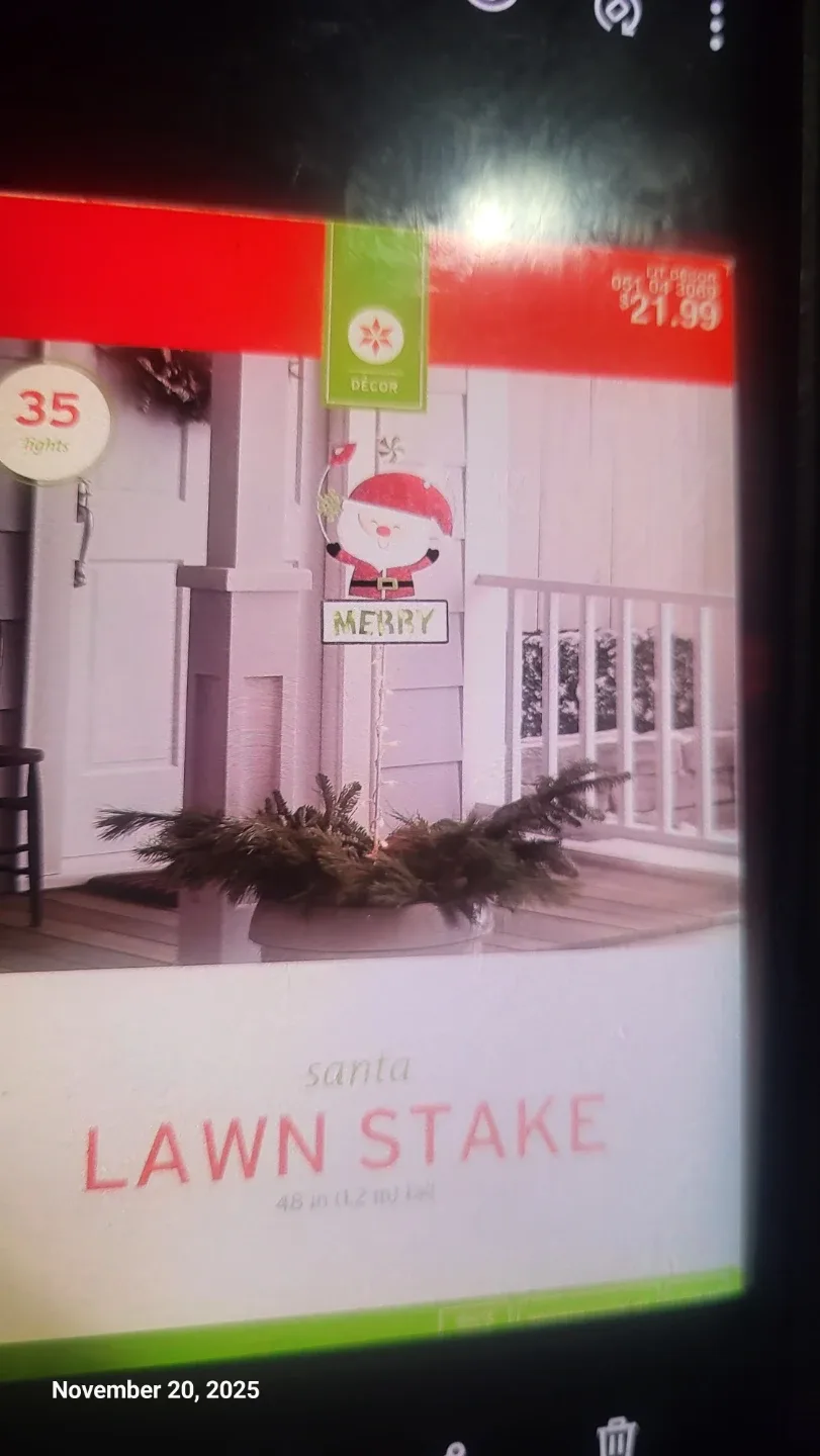 Santa Lawn Stake - 48 inch tall