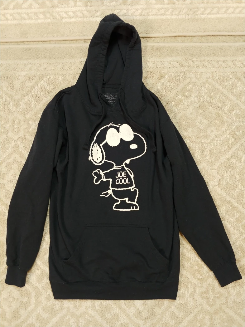 Peanuts Snoopy Joe Cool Black Hoodie - Size M