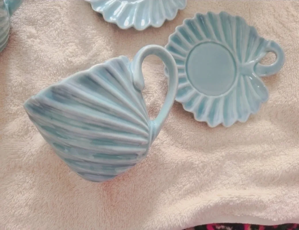 Beautiful BOMABAY Seashell Tea Set - Light Blue image indicator(2)