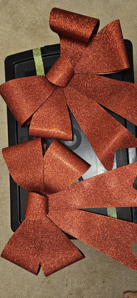 Red Glitter Christmas Bows - Set of 3 #Gifting