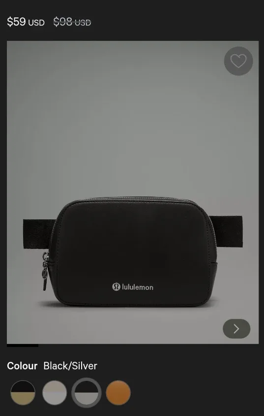 Lululemon Everywhere Belt Bag Black/Silver image indicator(2)