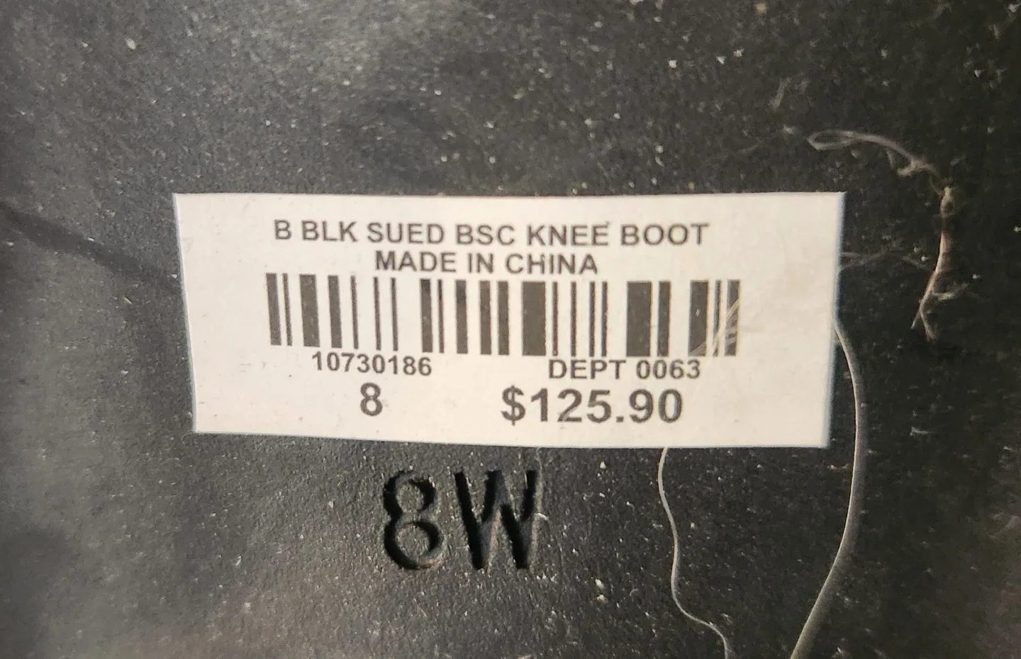 Black Suede Knee Boots - Size 8W image indicator(3)