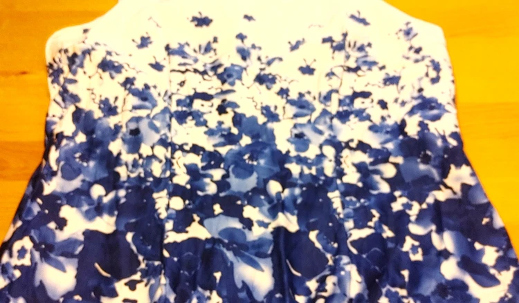 Floral Sleeveless Dress - White & Blue - photo 3