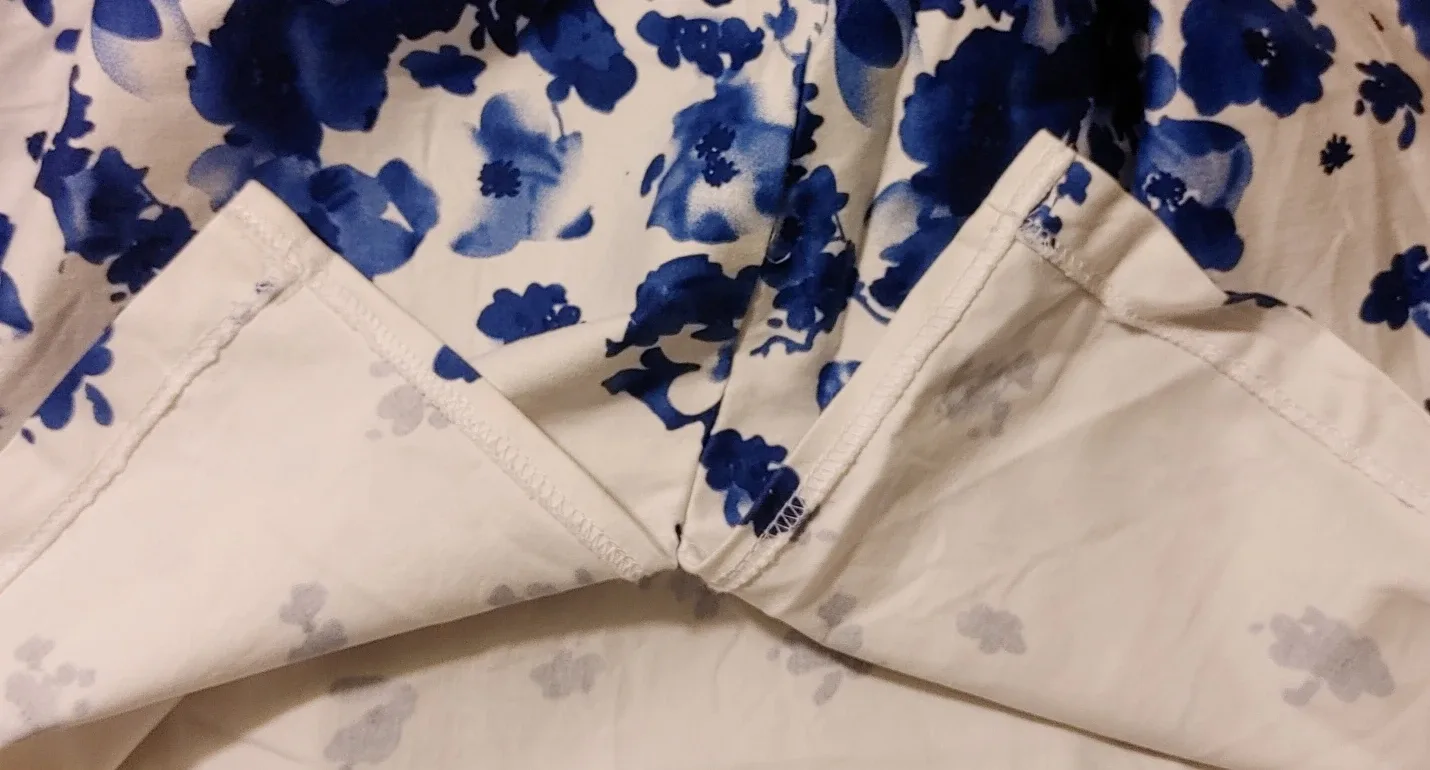 Floral Sleeveless Dress - White & Blue image indicator(5)