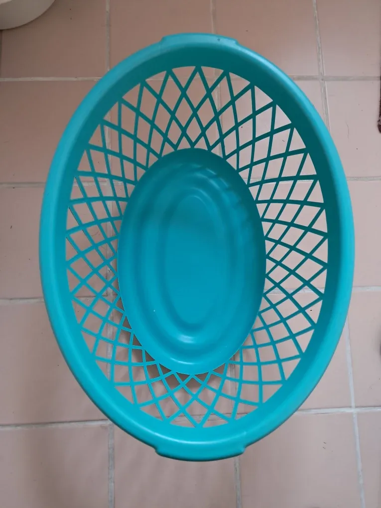 Blue Plastic Laundry Basket