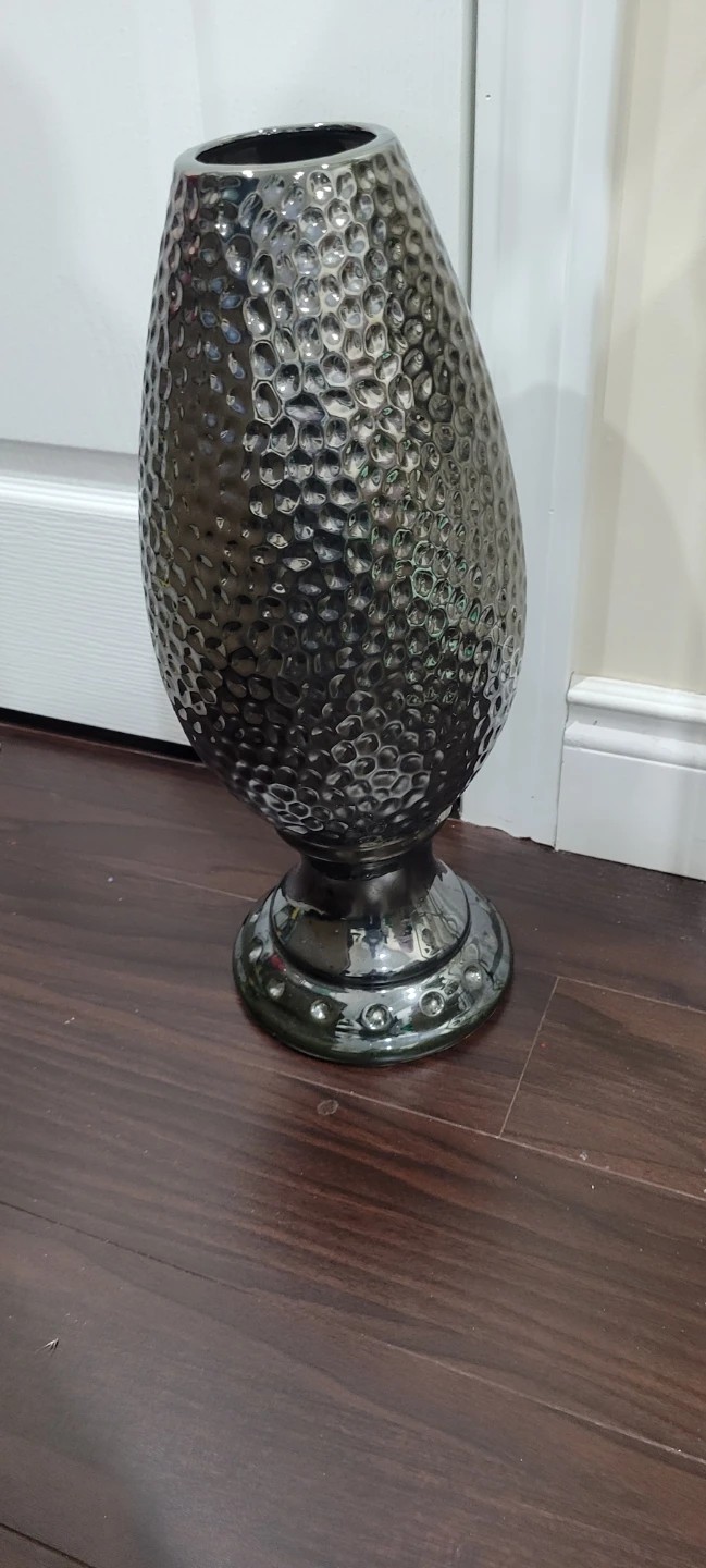 Decorative pewter coloured Vase