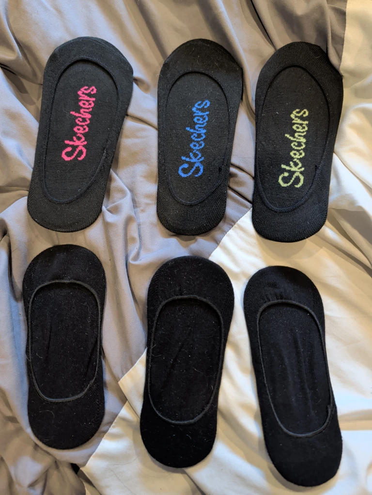 Skechers Black No Show Socks (Size: 6)