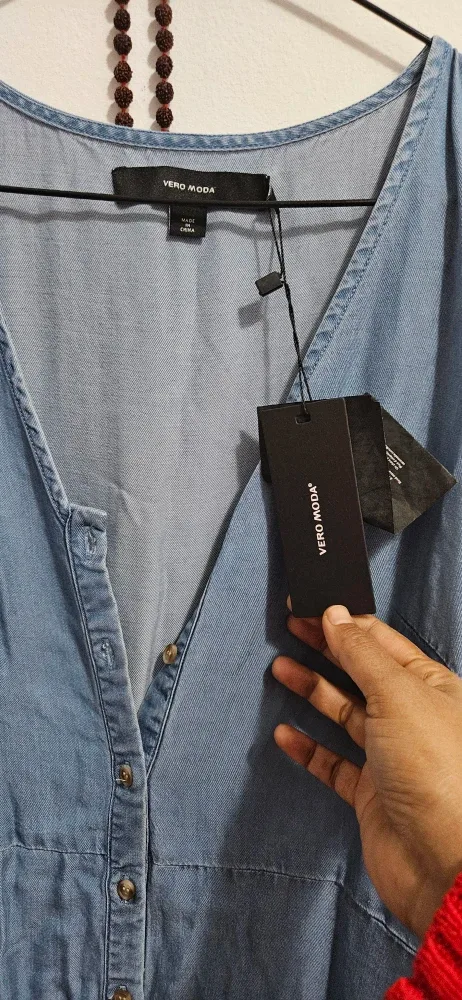 VERO MODA Denim Mini Dress - Size S - New with Tags image indicator(3)