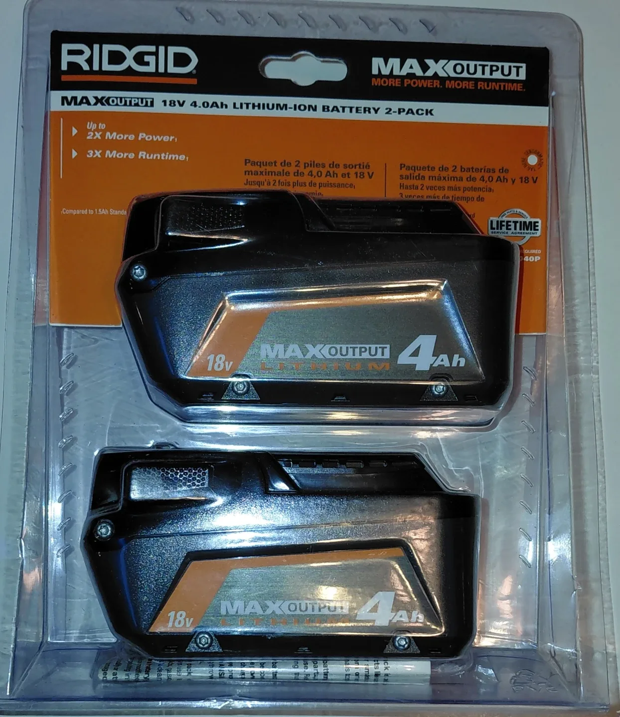 New Ridgid 18V 4.0Ah Lithium-Ion Battery 2-Pack image indicator(3)