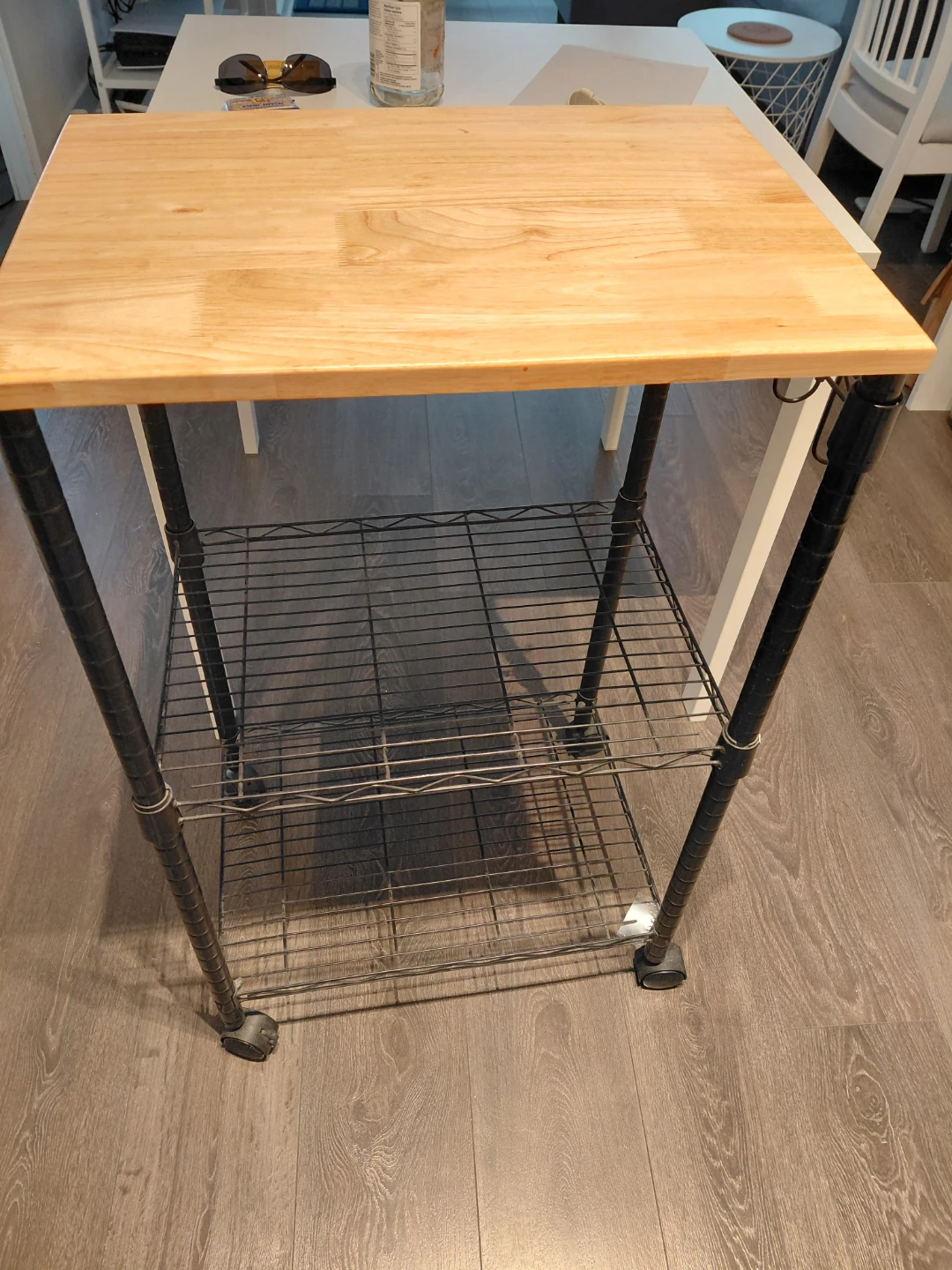 Kitchen Island Cart with Wood Top