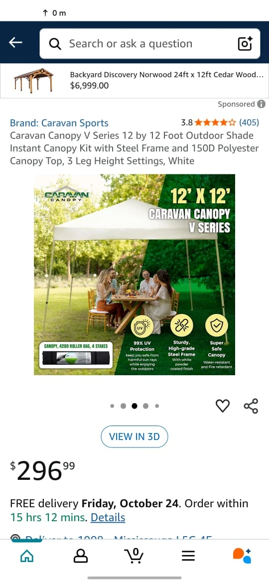 Caravan Sports V-Series 12x12 Canopy - White - photo 5