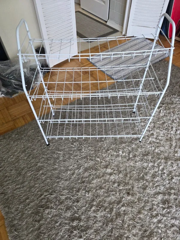 White Wire Shelf Rack - 3 Tier