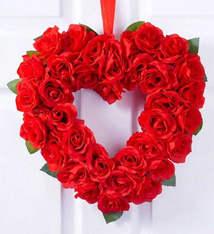 Red Rose Heart Wreath