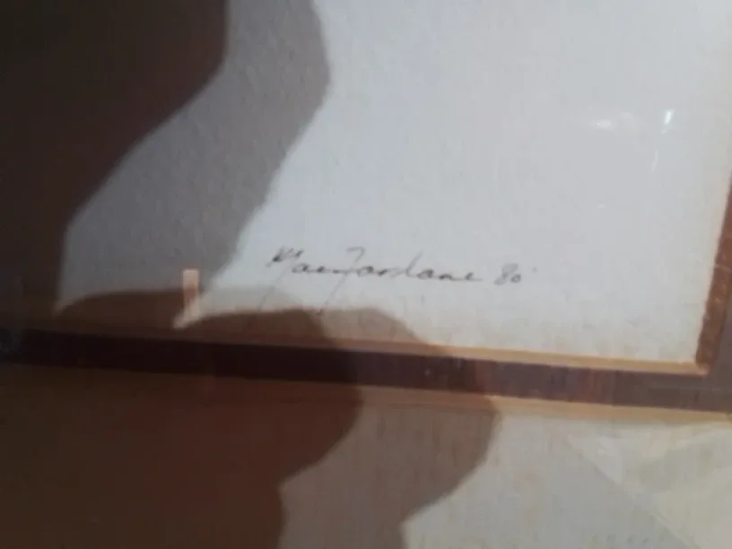 Framed  Original Watercolor Painting Winter Mood Signed image indicator(3)