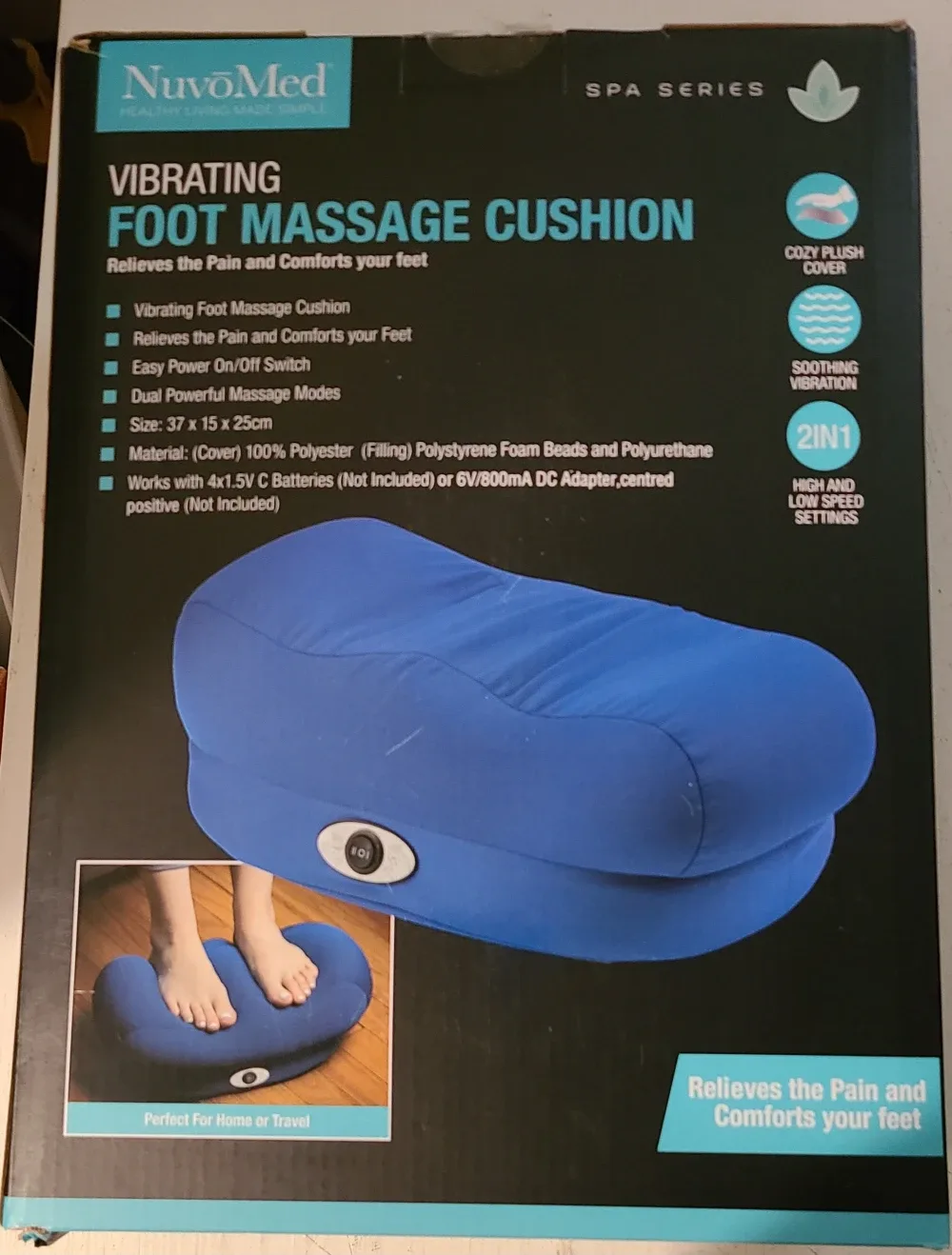 NuvoMed Vibrating Foot Massage Cushion - Like New! image indicator(2)
