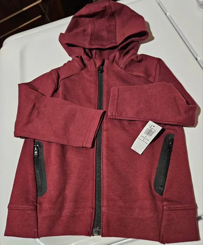 Old Navy Active 2T Burgundy Hoodie, New with Tags