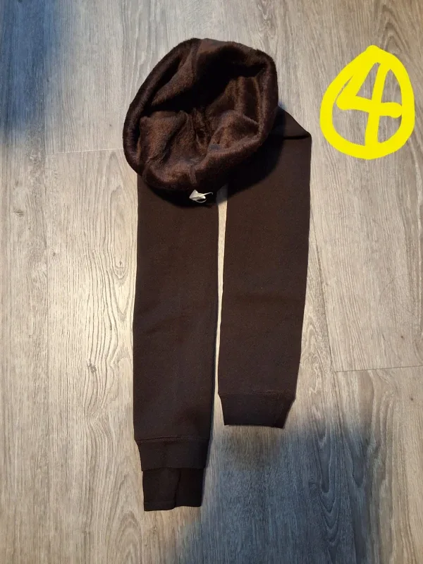 Fleece Lined Leggings - Brown & Black