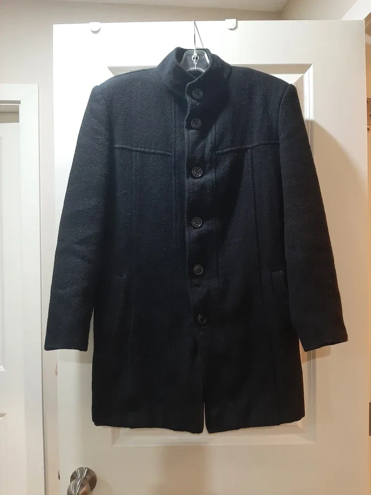 Stardust Juke Black Wool Coat - Size Medium