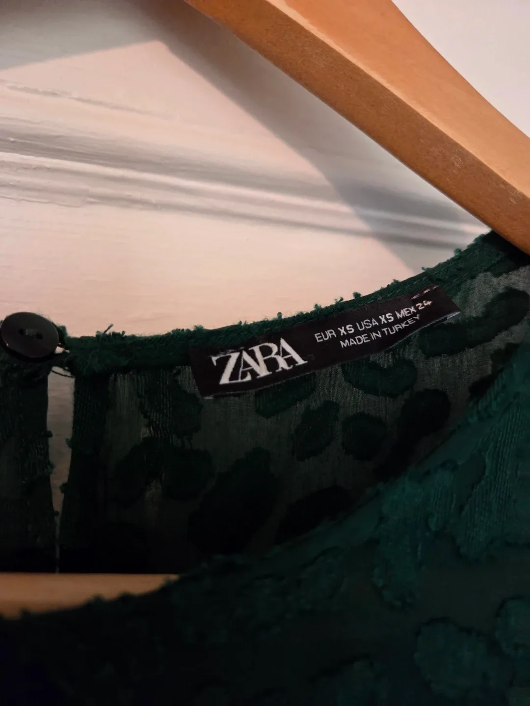 Zara Bohemian Green Tiered Dress Baggy Loose Fit image indicator(4)