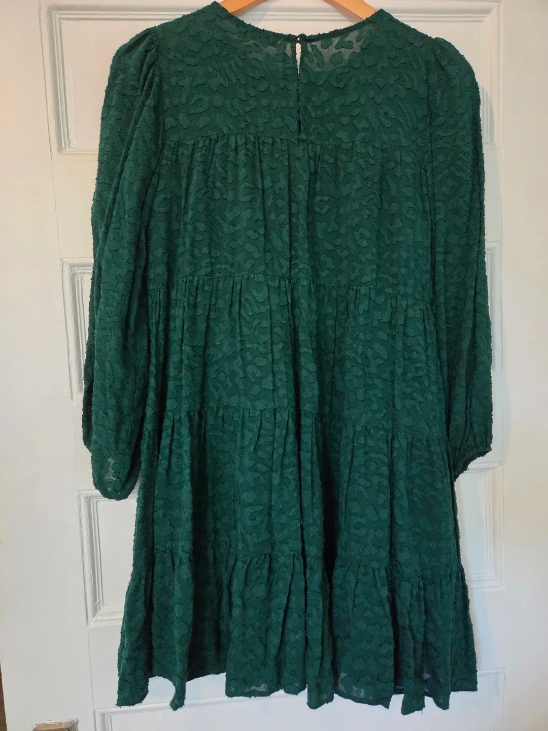 Zara Bohemian Green Tiered Dress Baggy Loose Fit image indicator(2)