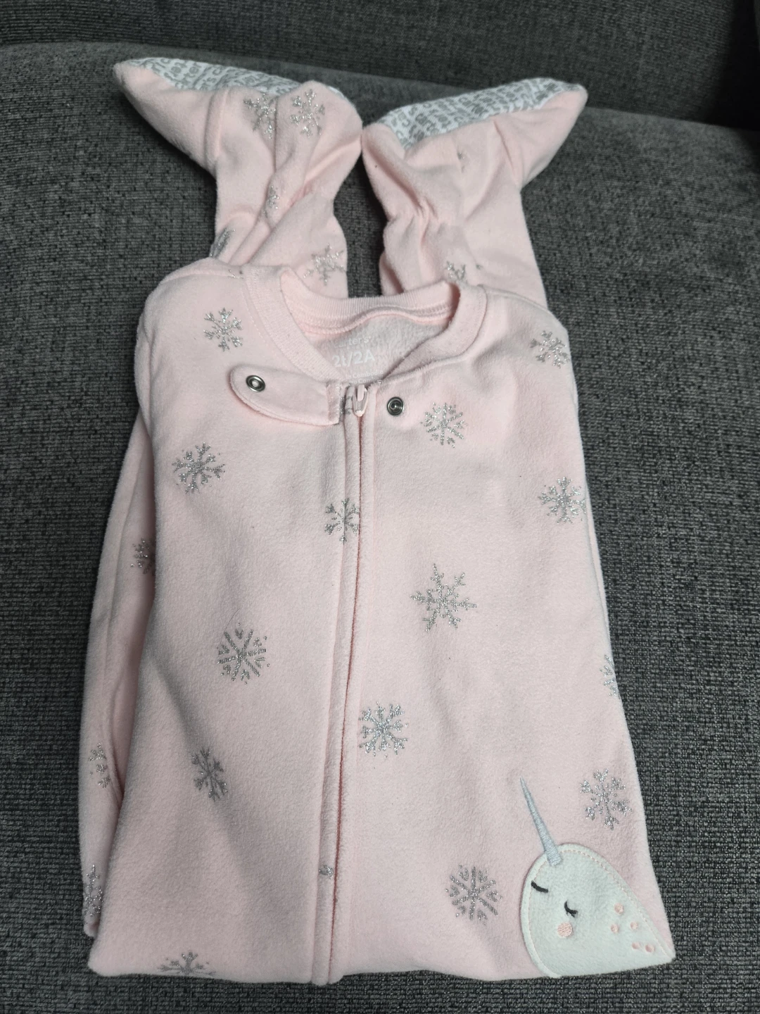 Carter's Pink Snowflake Footed Pajamas - 2T