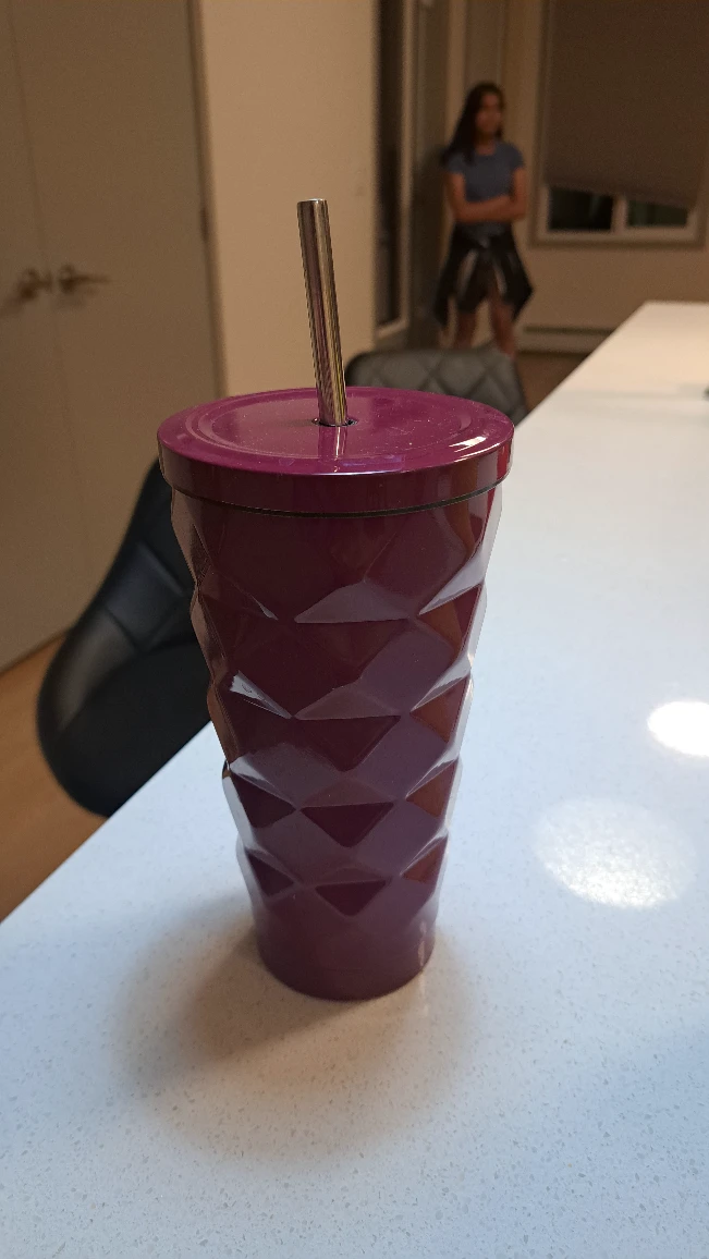 Burgundy Tumbler with Straw - photo 2
