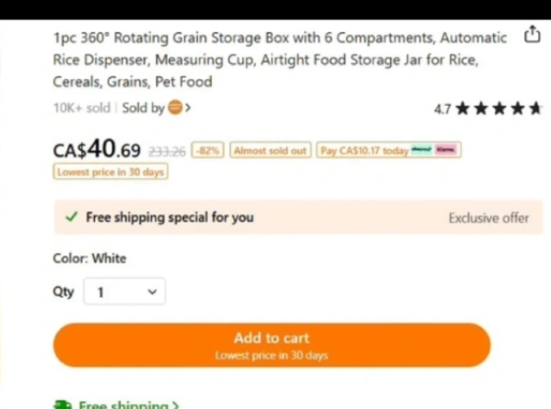 Rotating grain storage box dispenser FIRM PRICE - photo 2