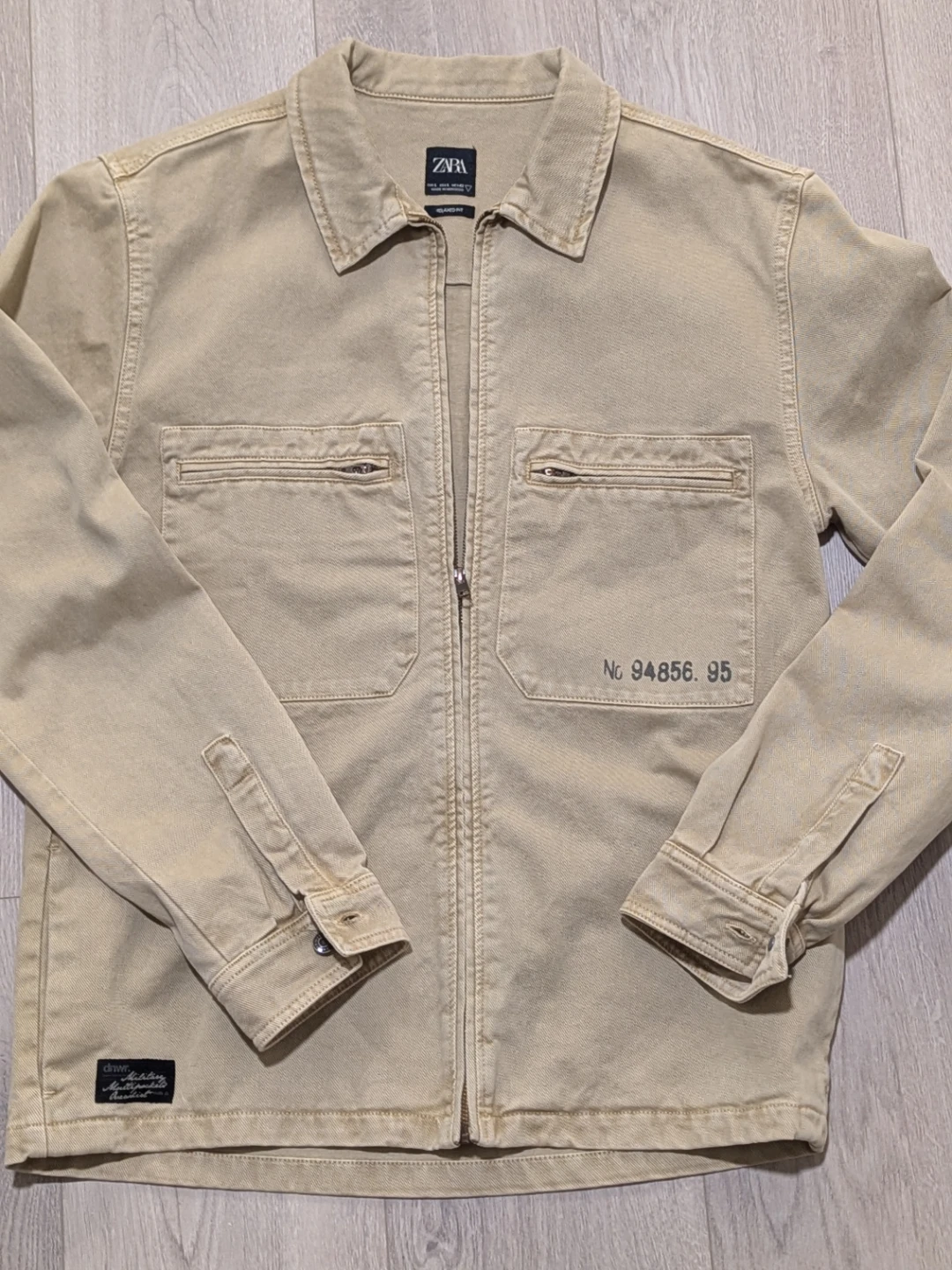 Zara Relaxed Fit Beige Jacket - Size L