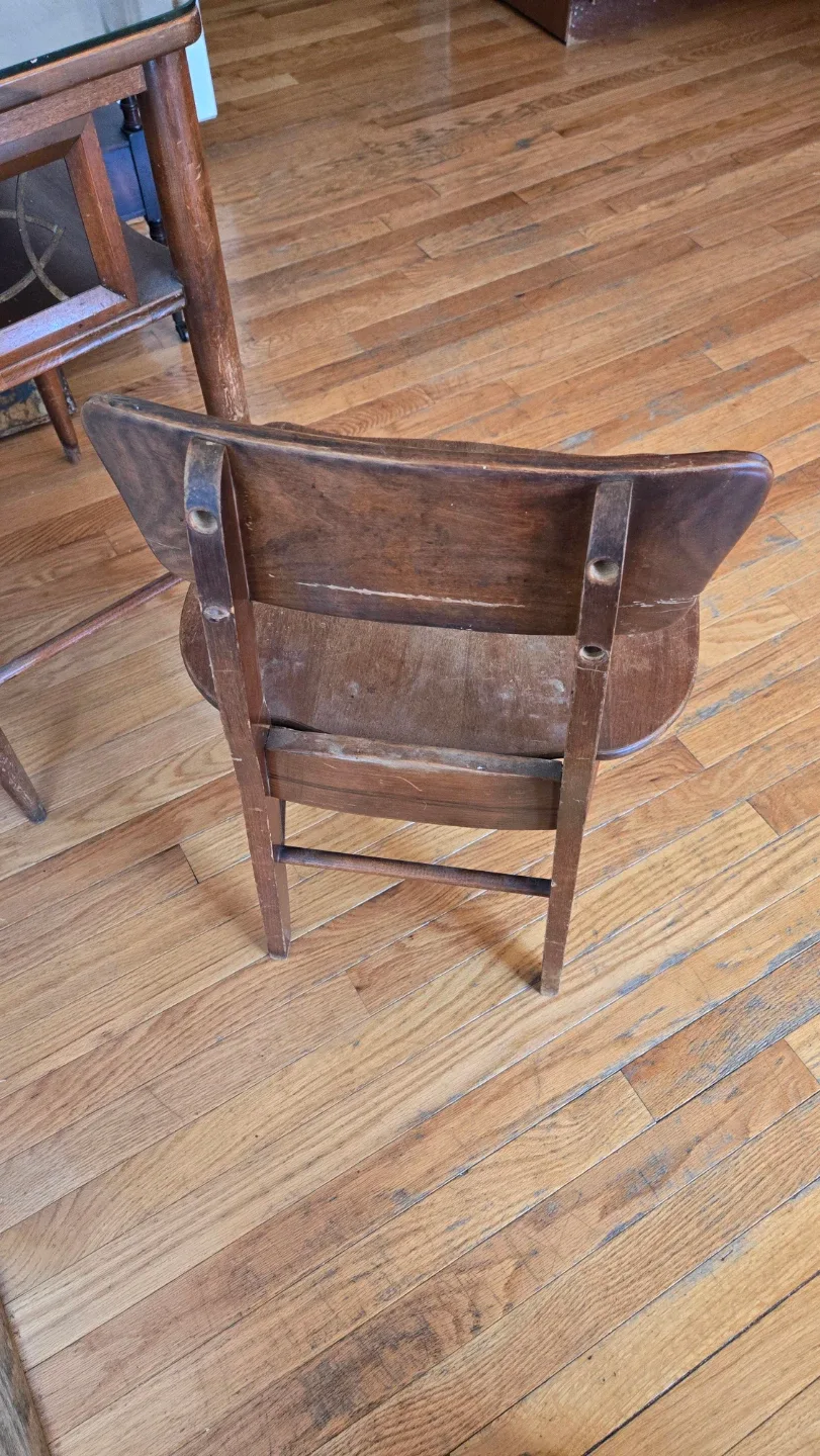 Vintage Wooden Telephone Table & Chair image indicator(4)