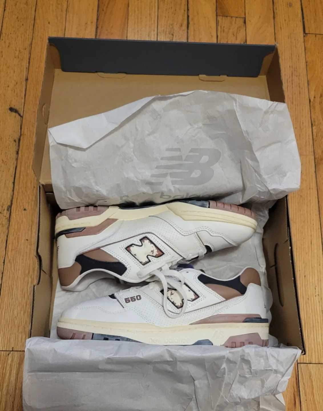 New Balance 550 White Brown size 11