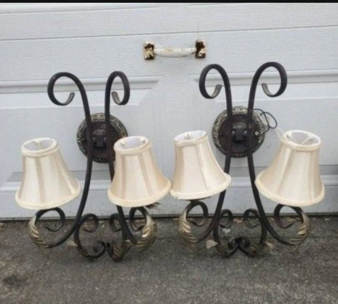 3 large iron wall sconces thumbnail