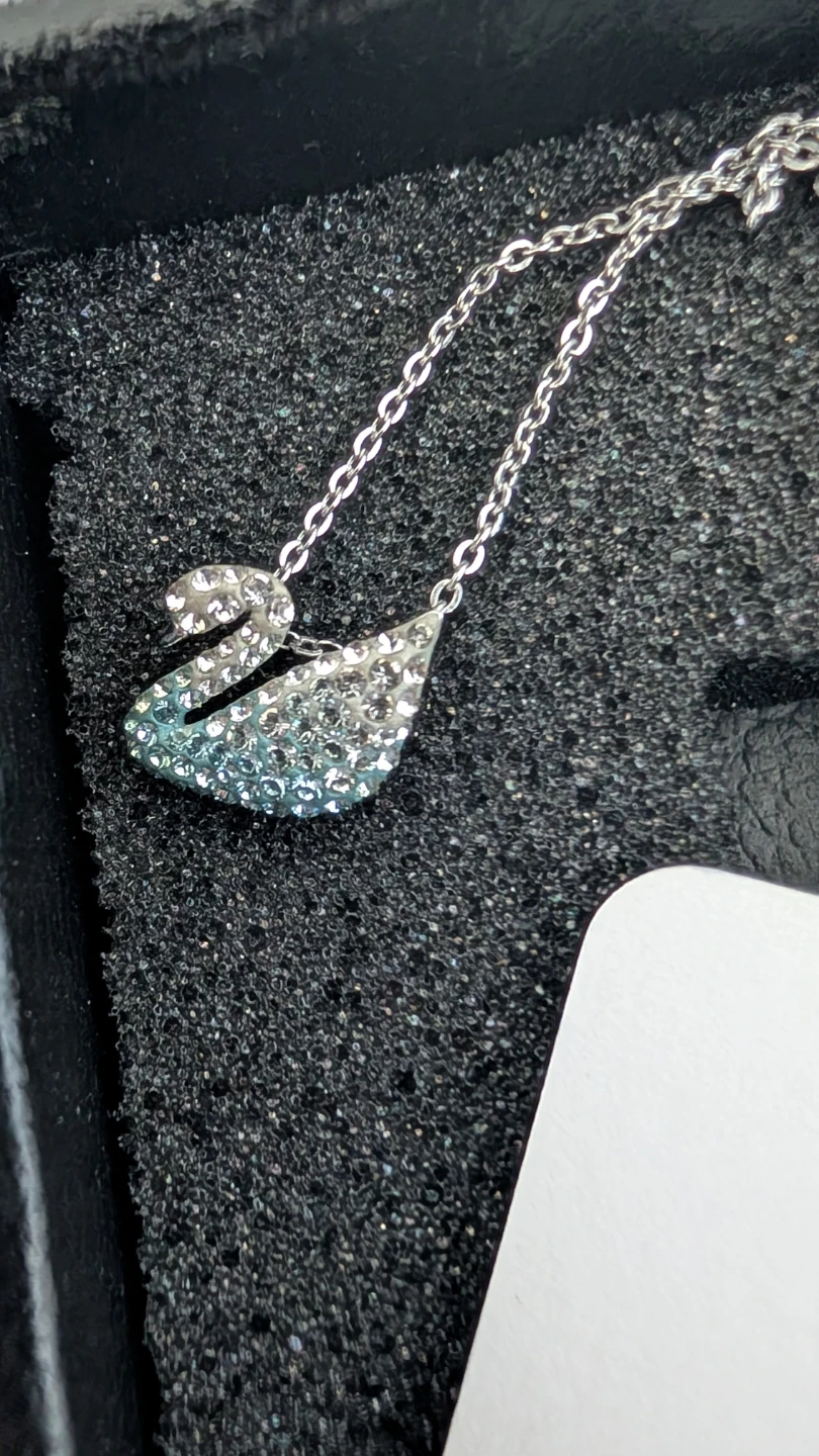 Swarovski Swan Necklace (Rare Ombre Blue)