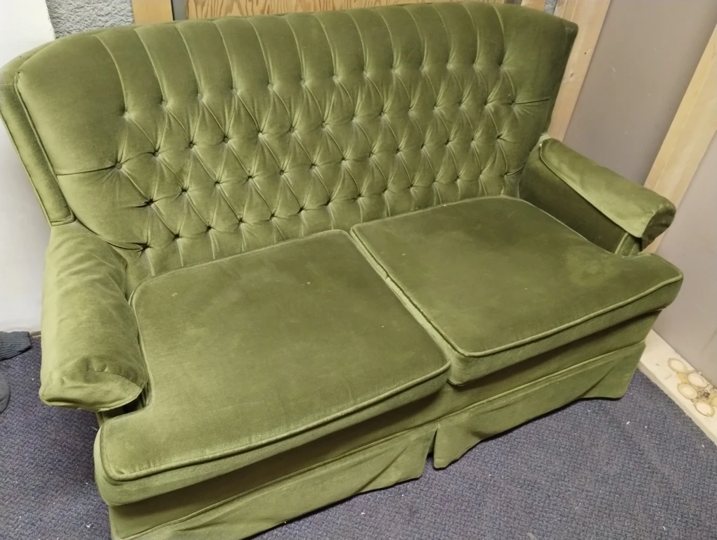Olive Green Loveseat Sofa