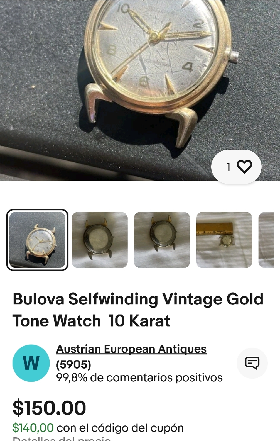 Bulova Selfwinding Vintage Gold Tone Watch - photo 4