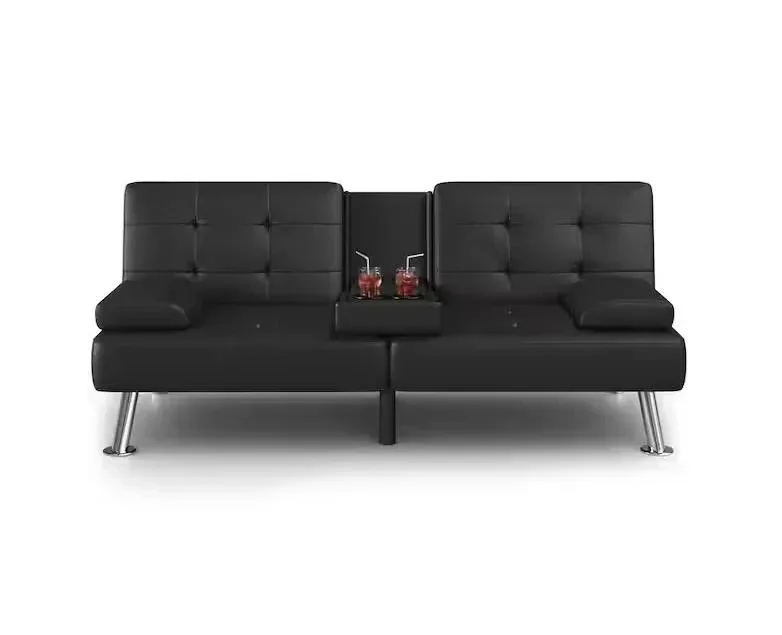 Brand new Black Futon Sofa Bed with Centre Armrest