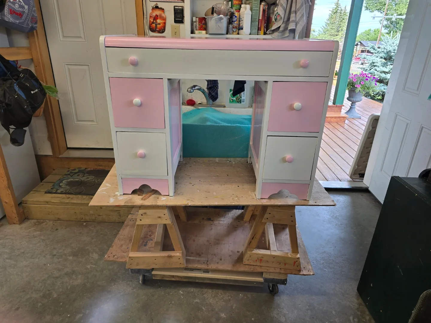 Pink & White Kids Desk