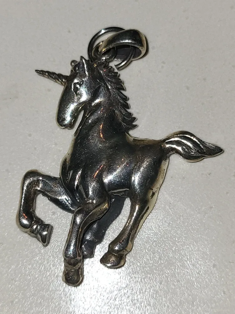 Vintage Sterling Silver Unicorn Pendant