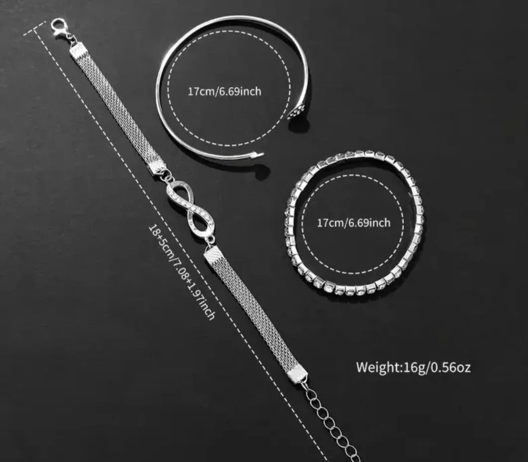 Geneva Silver Watch & Bracelet Set image indicator(5)