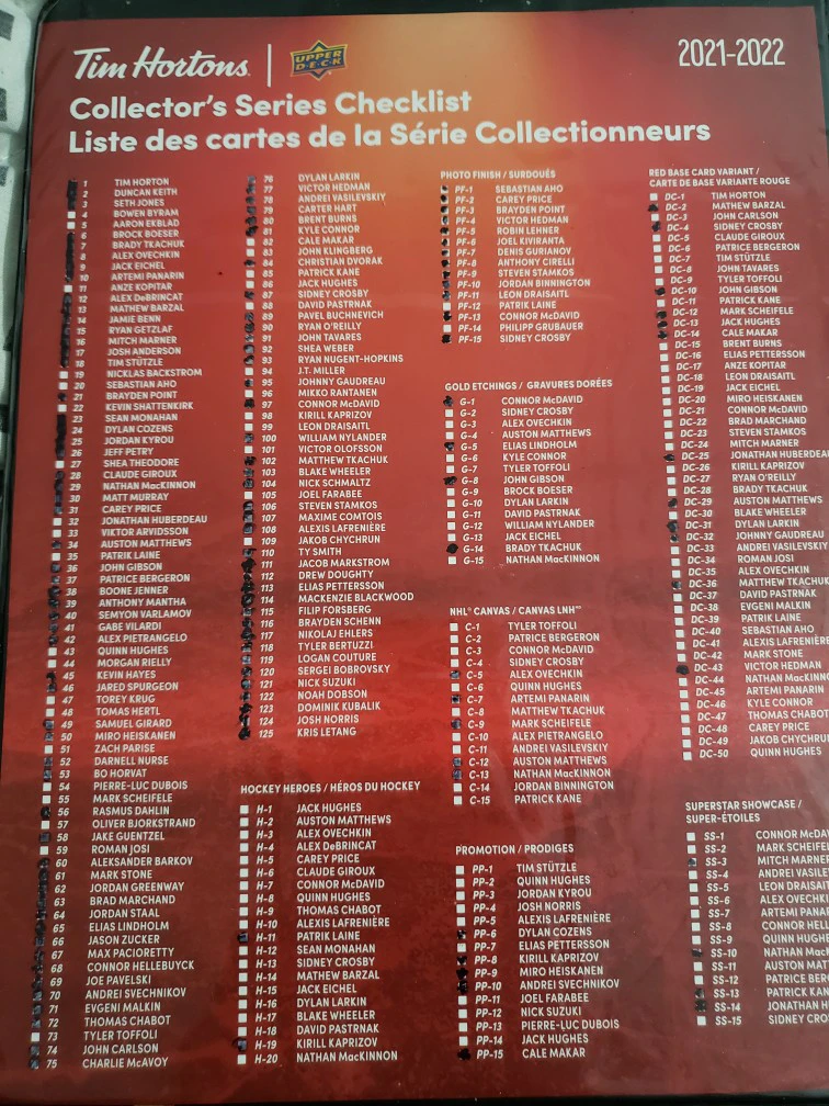Tim Hortons 2021-2022 NHL Trading Cards Collector's Binder - photo 2