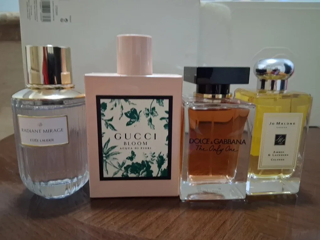 Gucci,radiant mirage jo malone and dolce and gabbaba.