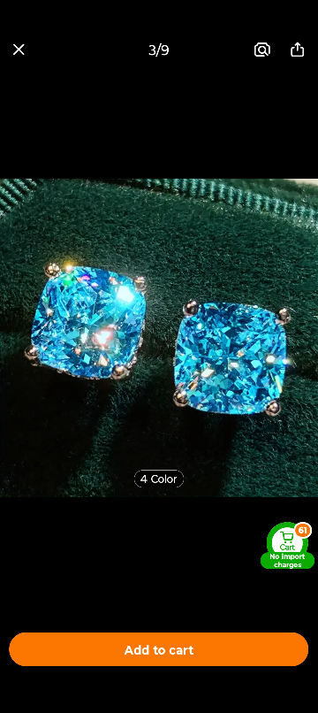 Cushion Cut Stud Earrings 4 pairs - photo 2