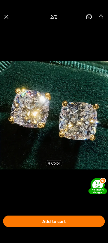 Cushion Cut Stud Earrings 4 pairs - photo 4