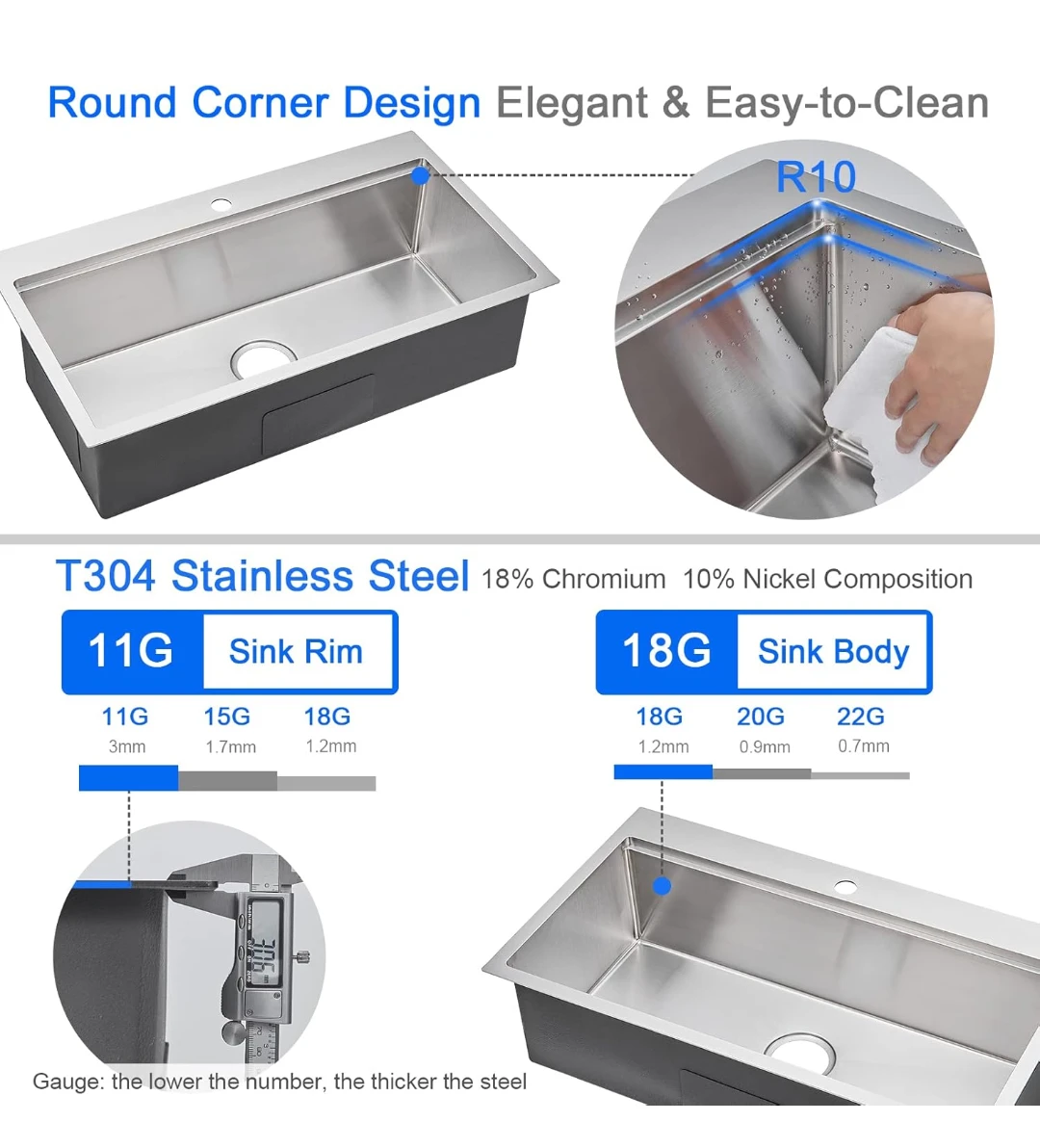Stainless Steel Kitchen Sink with Accessories - photo 5