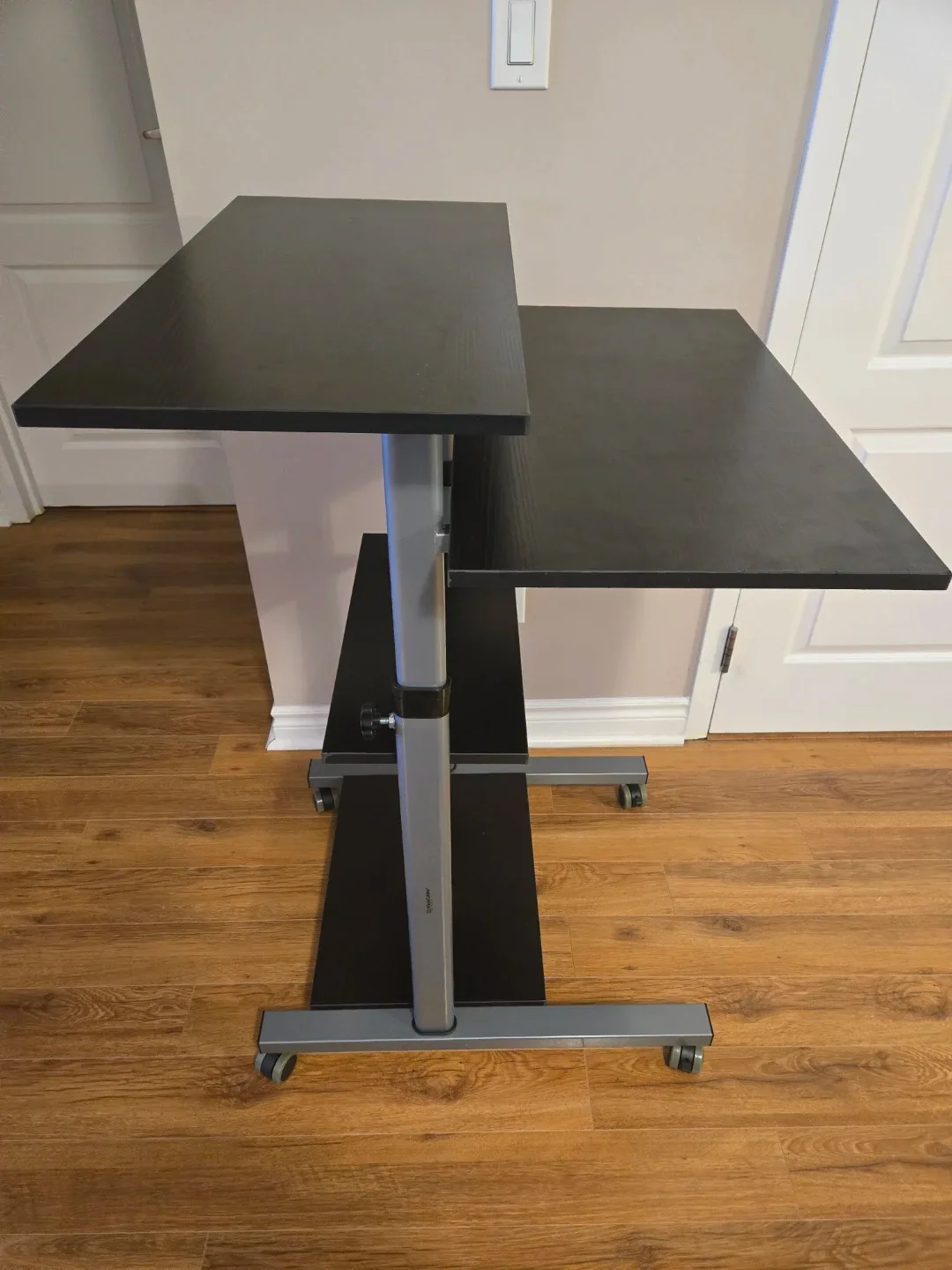Black Adjustable Height Rolling Desk image indicator(2)