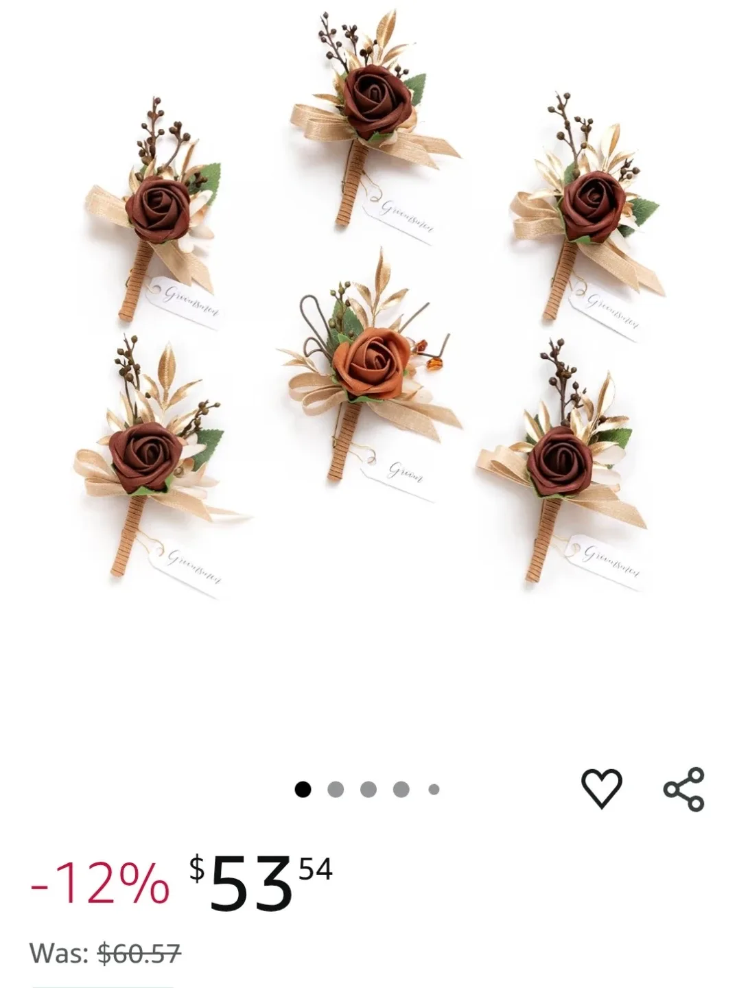 Lings Moment Boutonniere - Set of 6 image indicator(5)