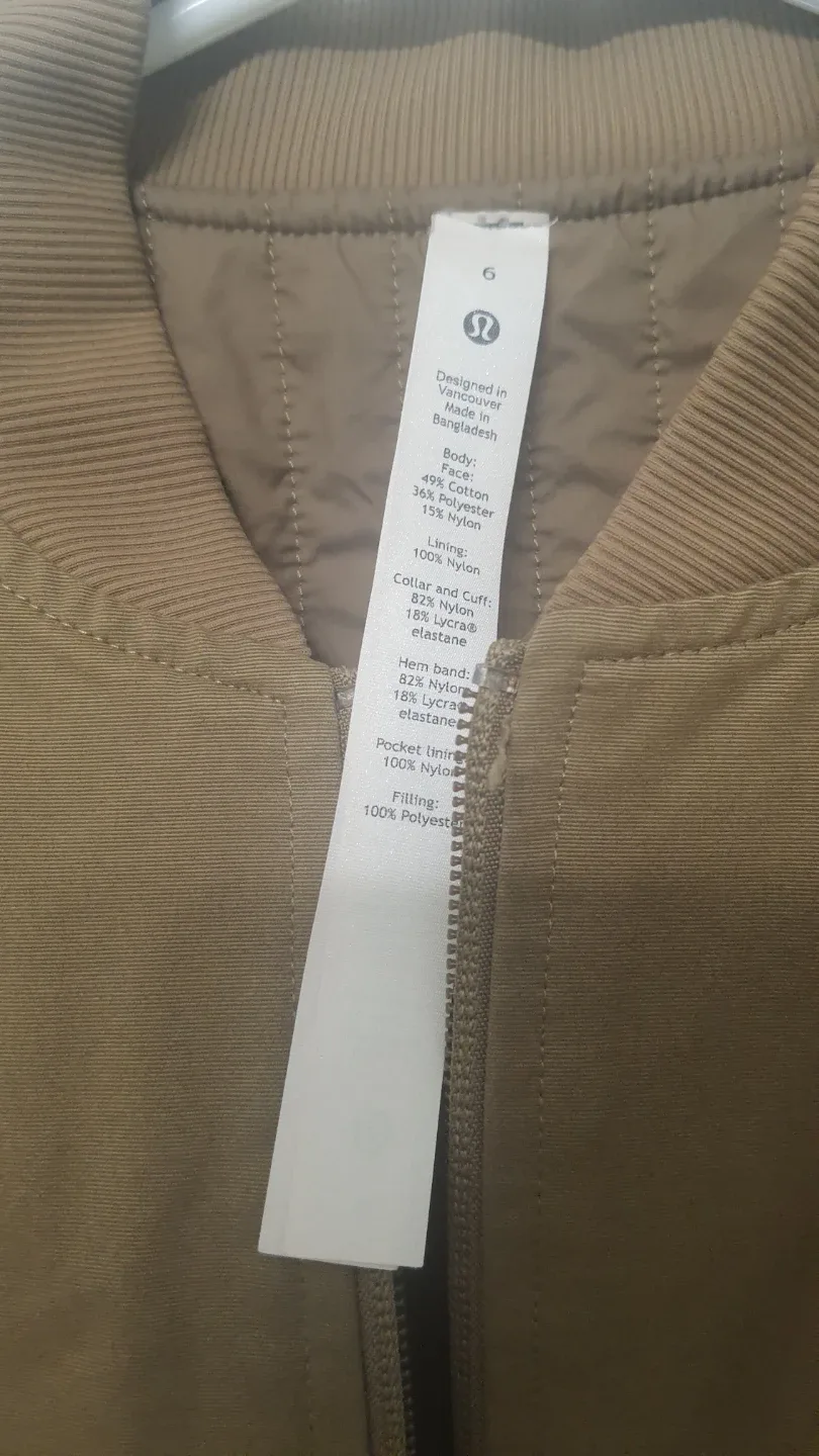 Lululemon Bomber Jacket - Size 6 image indicator(2)